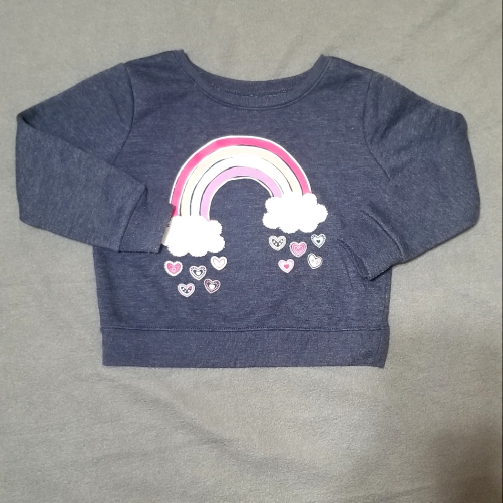 Garanimals 24m sweatshirt rainbow and clouds with heart raindrops